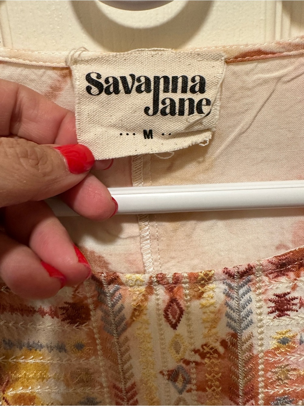 Savanna Jane Yellow Orange Floral Embroidered Tunic - Picture 2 of 2